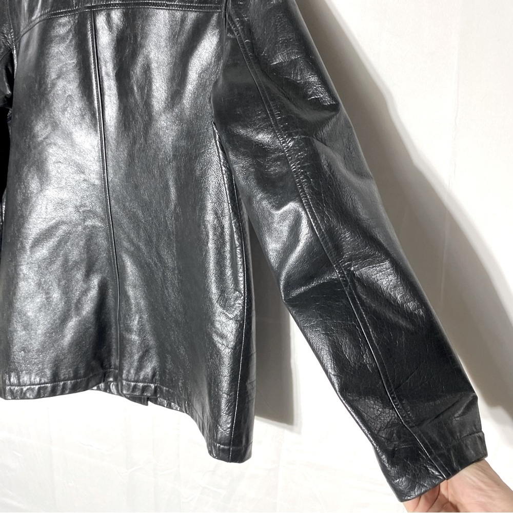 Vintage 90s Dockers Outerwear Black Genuine Leather Jacket M Streetwear Indie - Picture 8 of 12